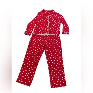 kate spade Women’s Red and White Polka Dot Pajama Set Stretch Set